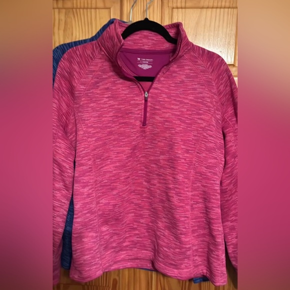 tek gear Tops - Lot of 2 Tek Gear Blue Pink Women's Sweater 1/4 zip sweatshirt sz L set
